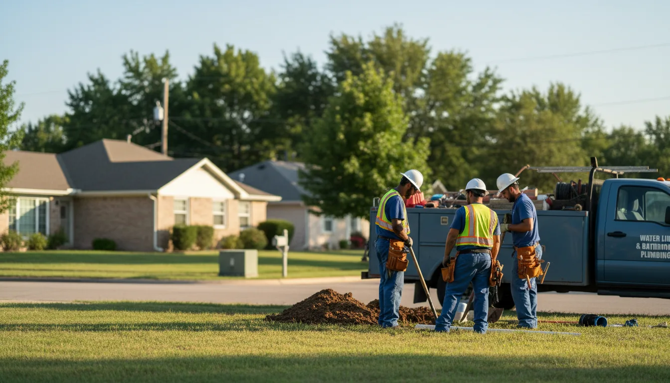 Residential water line and bathroom plumbing service in Fairview, MI
